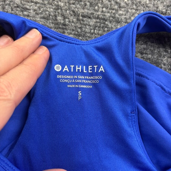 ATHLETA Women’s Royal Blue Conscious Crop Bikini Top size: Small - Picture 6 of 8